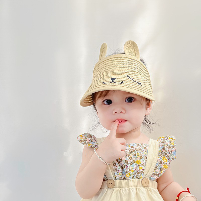 Bebé sol sombrero bebé sombrero verano niños sol sombrero niñas sombrero superior vacío sombrero de paja niños playa sombrero