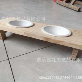 跨境木质猫咪喂食器宠物碗架木制防打翻喂食器简易宠物喂食器