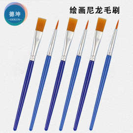 厂家批发数字油画笔尖头勾线扁平头尼龙毛笔刷搪胶娃娃石膏颜料笔