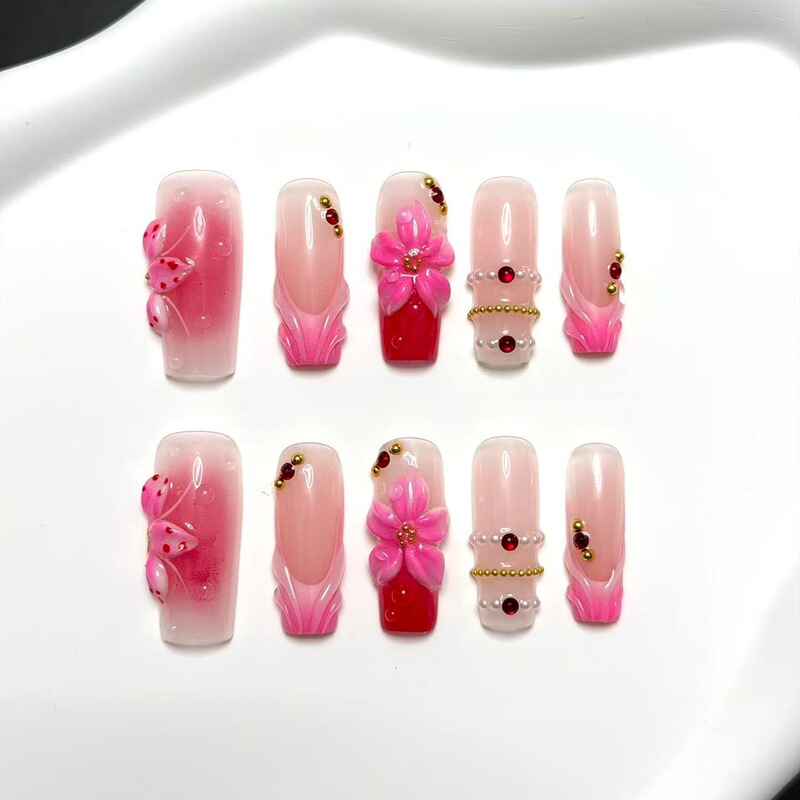 Foreign trade, popular European and American cross-border autumn/winter collection: 3.0 style, sweet and cool, with 3D embossed patterns and French-style handcrafted nail art Foreign trade, popular European and American cross-border autumn/winter collection: 3.0 style, sweet and cool, with 3D embossed patterns and French-style handcrafted nail art