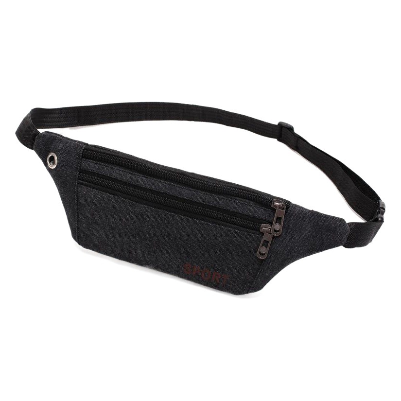 Riñonera popular de lona para hombre, bolsa para deportes al aire libre, senderismo, fitness, correr, bolsa delgada y ligera para teléfono móvil, portátil