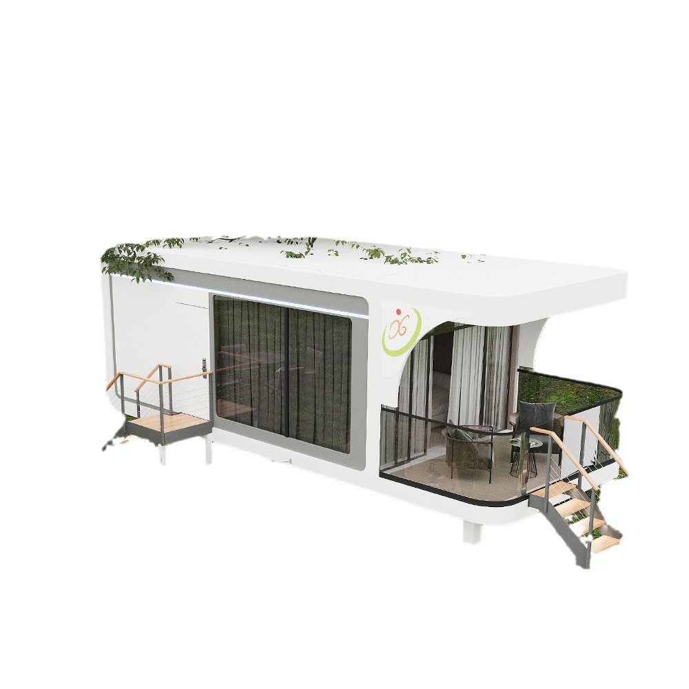 Cápsula espacial Contenedor de casa móvil Almacén de Apple Red Casa de familia Lugar escénico Villa al aire libre Sala de sol inteligente