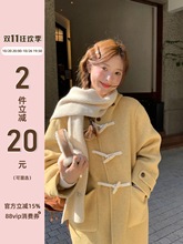 减龄智性穿搭 牛角扣是大衣的灵魂陆小团手工羊毛双面呢大衣