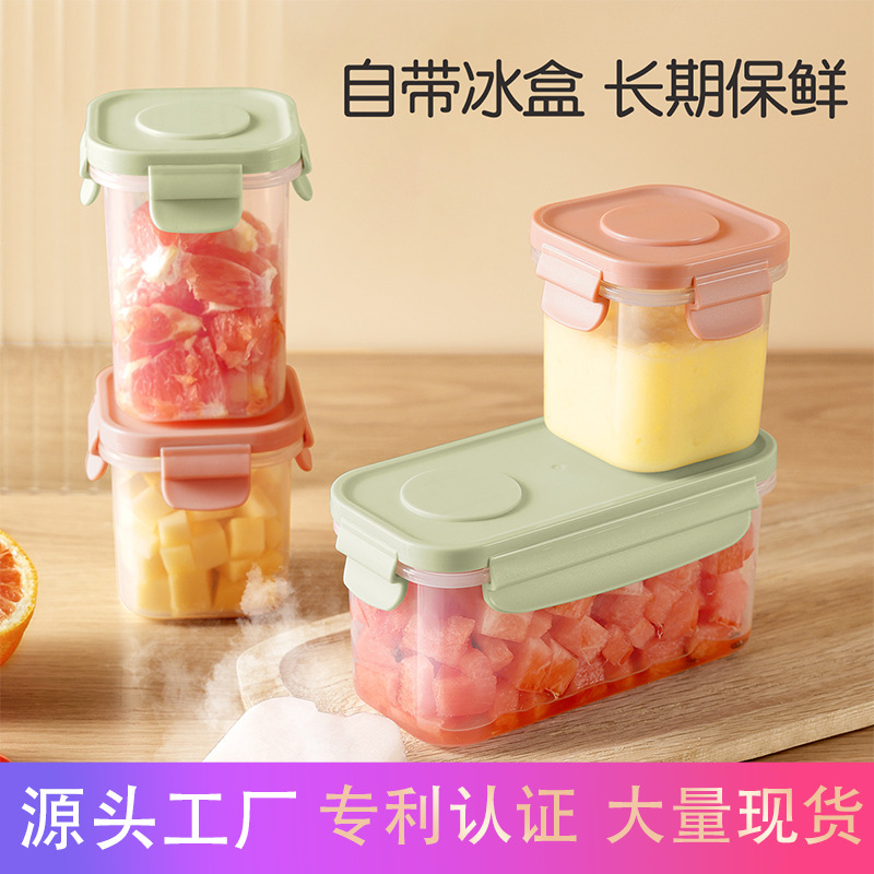Portable Lunch Box with Ice Box Primary School Food Grade Fruit Sealed Box Mobile Small Refrigerator