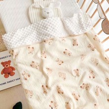 新款邹布豆豆童被 透气保暖四季通用纱布盖宝宝安抚午睡盖毯