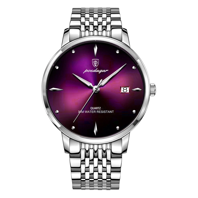 Boda berenjena productos genuinos impermeable luminoso reloj de hombre calendario reloj de cuarzo ultrafino TikTok AliExpress entrega de una pieza