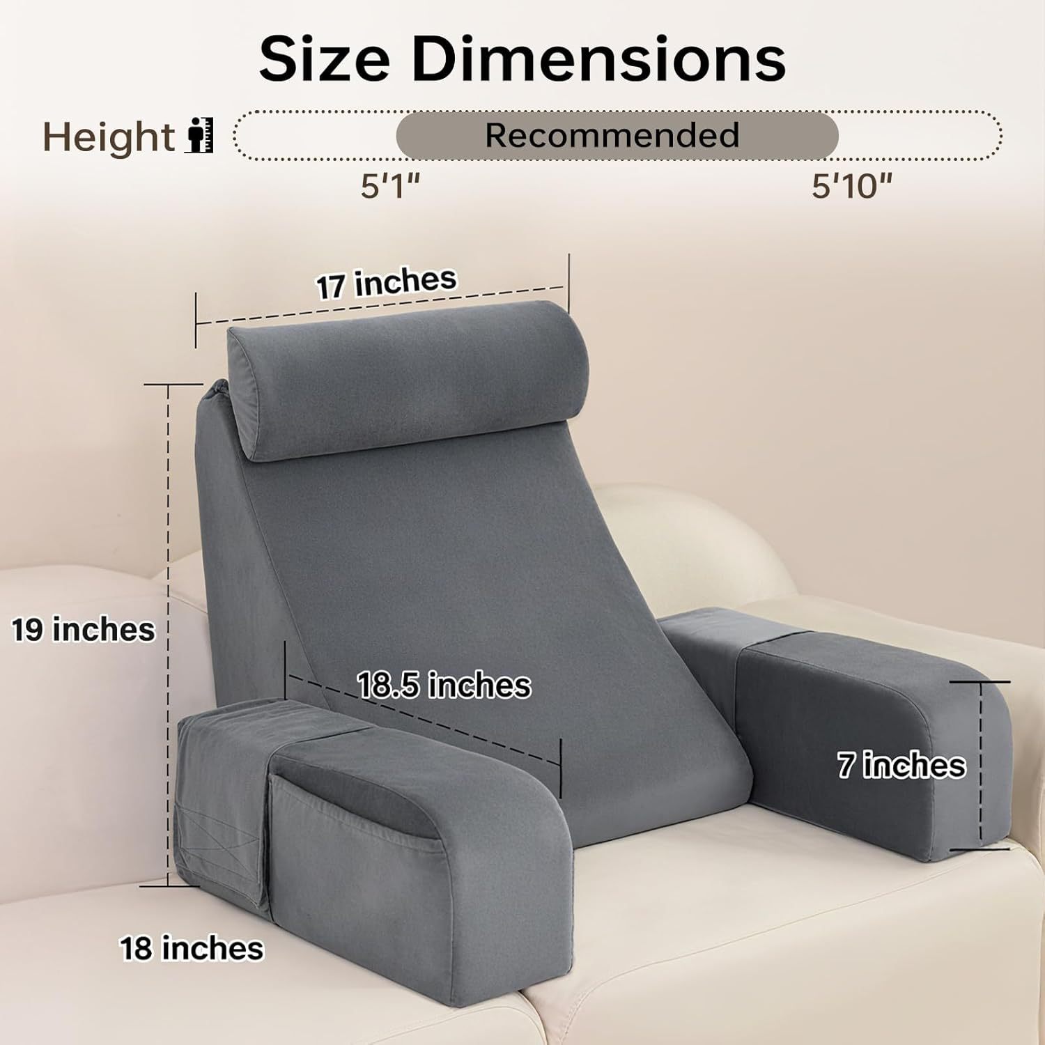 Amazon desmontable almohada multifuncional almohada de cama almohada de lectura sofá almohada almohada de cristal almohada de cintura almohada image 7