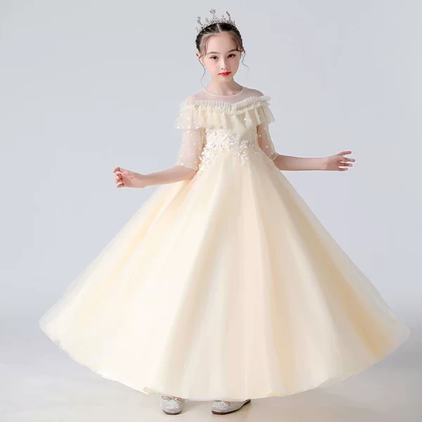 Long skirt, champagne color