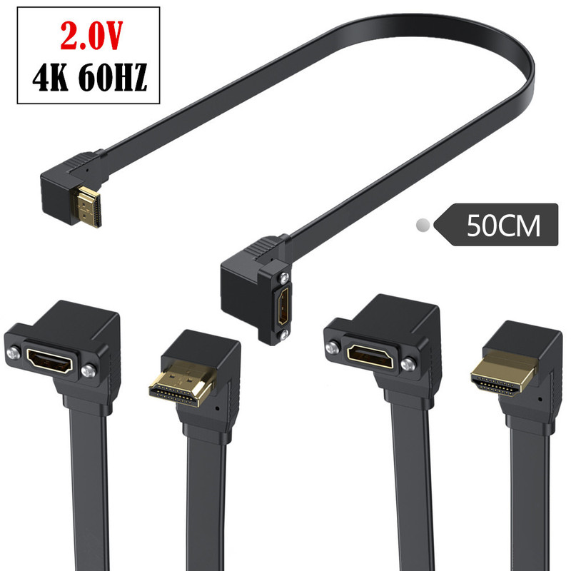 Dual-bend flat 2.0 HDMI 4K 2K 60Hz Ethernet Channel Audio Return Channel (ARC)3D