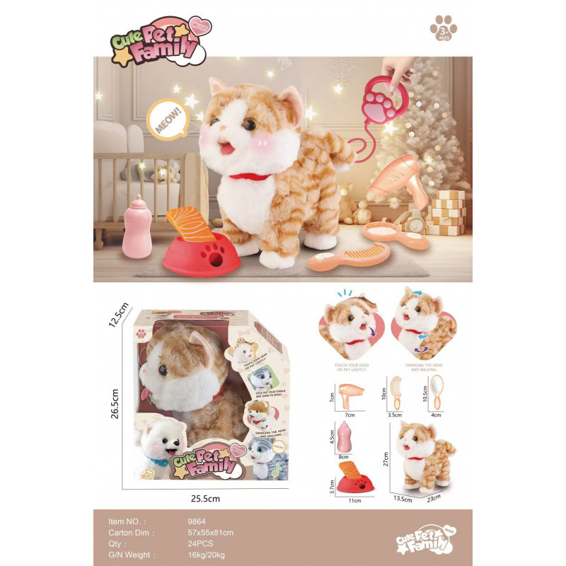 Club Teddy Club Peluche eléctrico Conejo blanco Golden Retriever Juguetes para niños Caminar llamado Muñeca de mascota