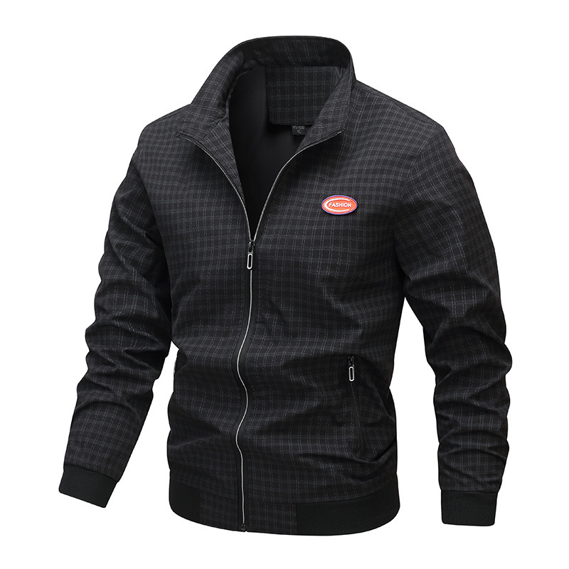 Autumn Jacket 2025 New Men's Stand Collar Cardigan Jacket Trendy Slim Sports Casual Men's Clothing Autumn Jacket 2025 New Men's Stand Collar Cardigan Jacket Trendy Slim Sports Casual Men's Clothing