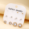 Cute earrings heart-shaped from pearl with letters, jewelry, European style, simple and elegant design, wholesale