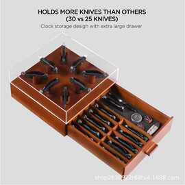 跨境木质收纳盒带抽屉男士刀具展示盒匕首刀具整理盒收藏盒