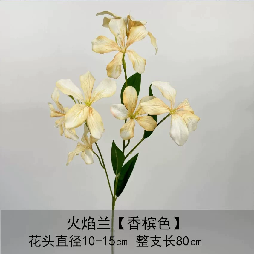 3 Fascinimonic Simulation Flame Orchid Simulation Flower Wedding Products Home Decoration Flower Falter Flower Cross -border spot wholesale