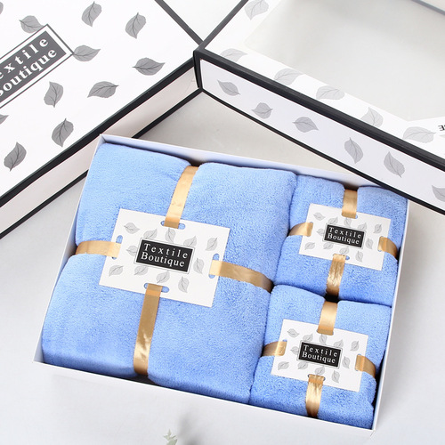Coral velvet towel bath towel gift box wholesale souvenir towel wedding return gift towel gift custom logo