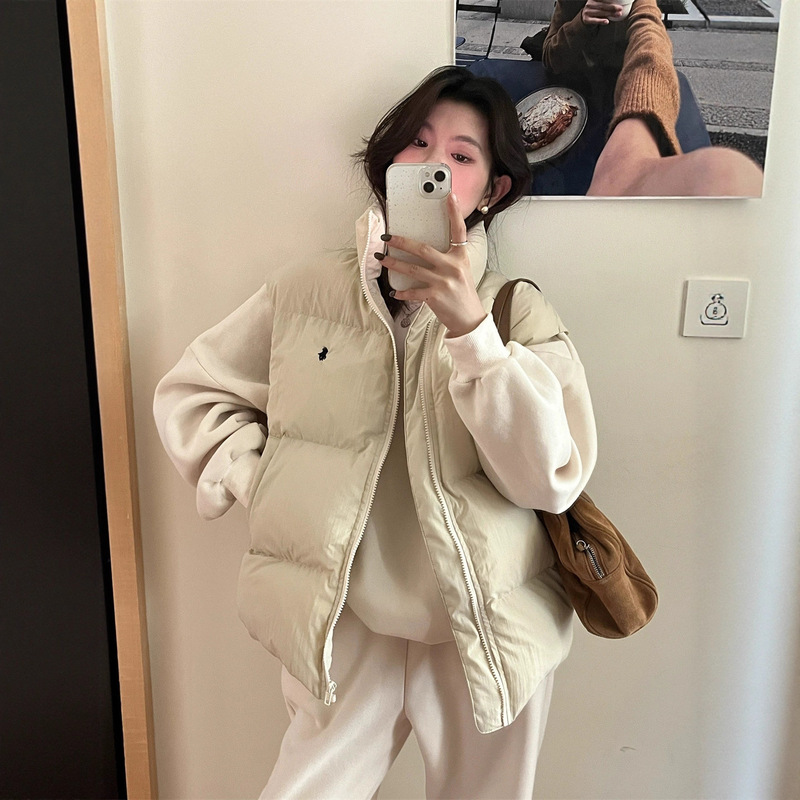 韩系时尚百搭棉服马甲女冬季新款ins叠穿坎肩立领背心外套上衣女|undefined