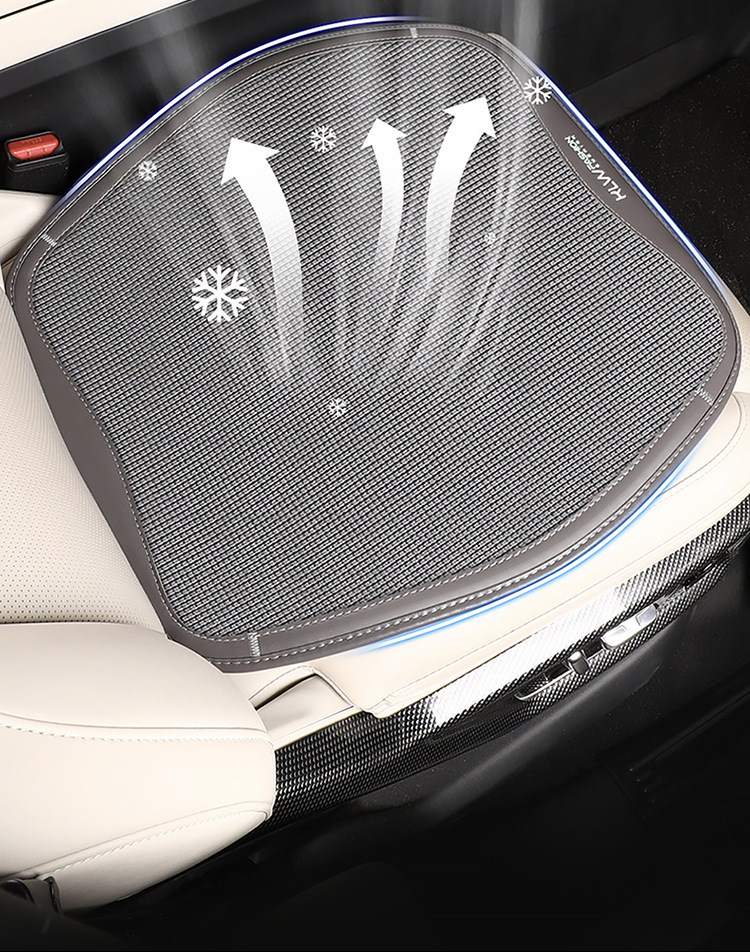 New Ice Silk Car Seat Cushion, Universal for All Seasons, Breathable Single-Piece Lumbar Support, Non-Slip Seat Pad, Available for Dropshipping