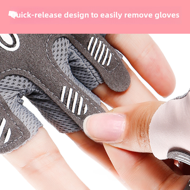 Sports Half Finger Butterfly Net Outdoor Riding Fitness Wear-resistant Breathable Shock-absorbing Non-slip Outdoor Finger Climbing Gloves_maomaolike.com