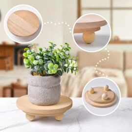 木制底座木质家用阳台桌面多肉绿植盆栽底座架圆形底座用酒瓶茶杯