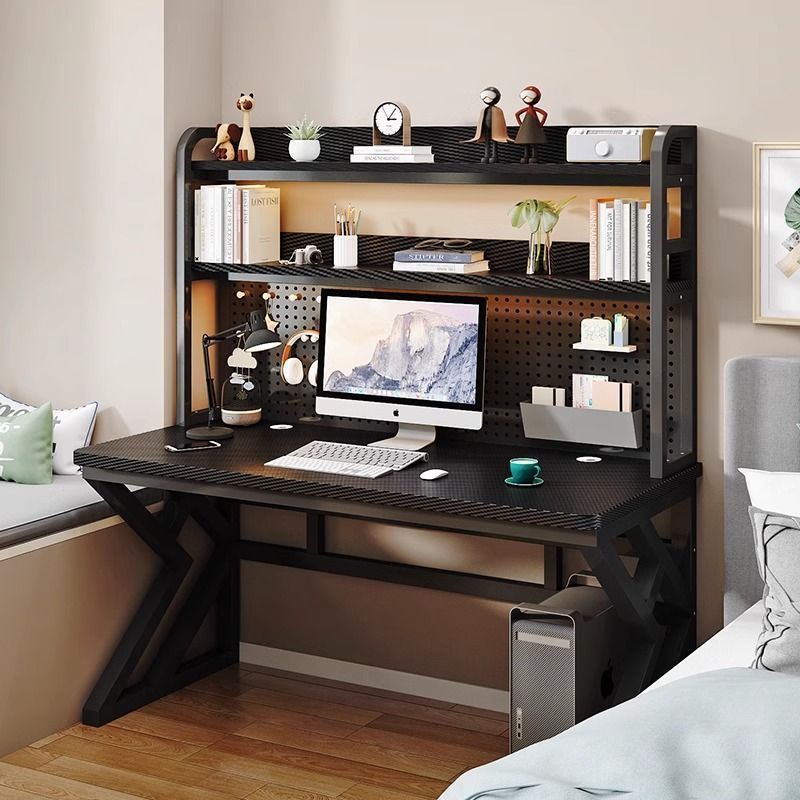 Desktop Computer Table Home Desk Bookshelf Integrated Small Apartment Hole Board Study Table Bedroom Desk