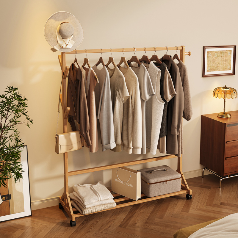 Simple percha piso perchero dormitorio multi-funcional estante de almacenamiento del hogar móvil sombrero perchero percha de ropa