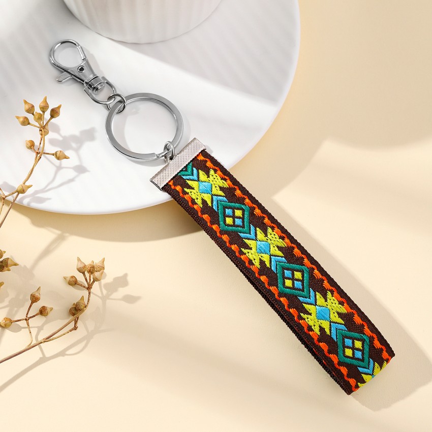 1 Piece Retro Ethnic Style Geometric Metal Knit Unisex Keychain display picture 4