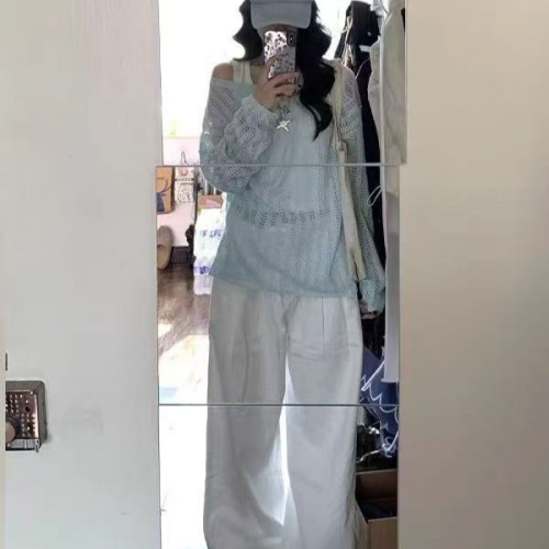 YUNS慵懒风镂空针织套头防晒罩衫宽松休闲上衣女韩系百搭长袖毛衣