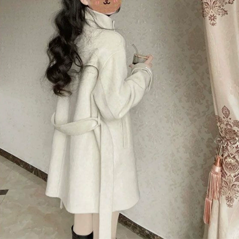 Demi-season short woolen coat, jacket, for teenagers, high-quality style, British style