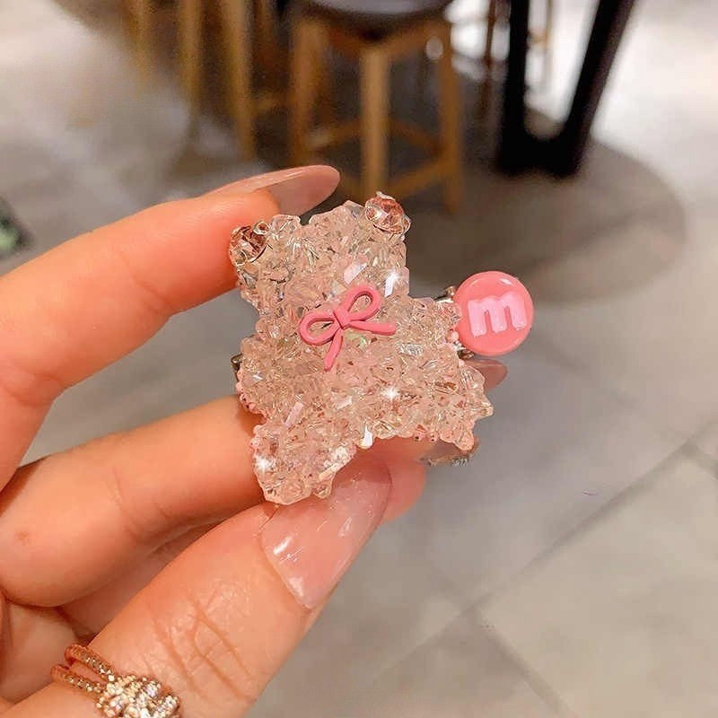 爆闪锆石蝴蝶结发夹女精致侧边夹高级感发卡前额刘海夹头饰发饰|undefined
