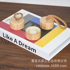 新款木质水杯盖带提绳运动盖多规格手提茶杯盖竹木盖木质杯盖防漏