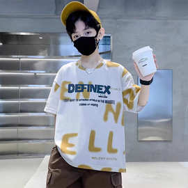 男童t恤短袖夏季帅气2025新款潮童装儿童衣服上衣男大童夏装半袖