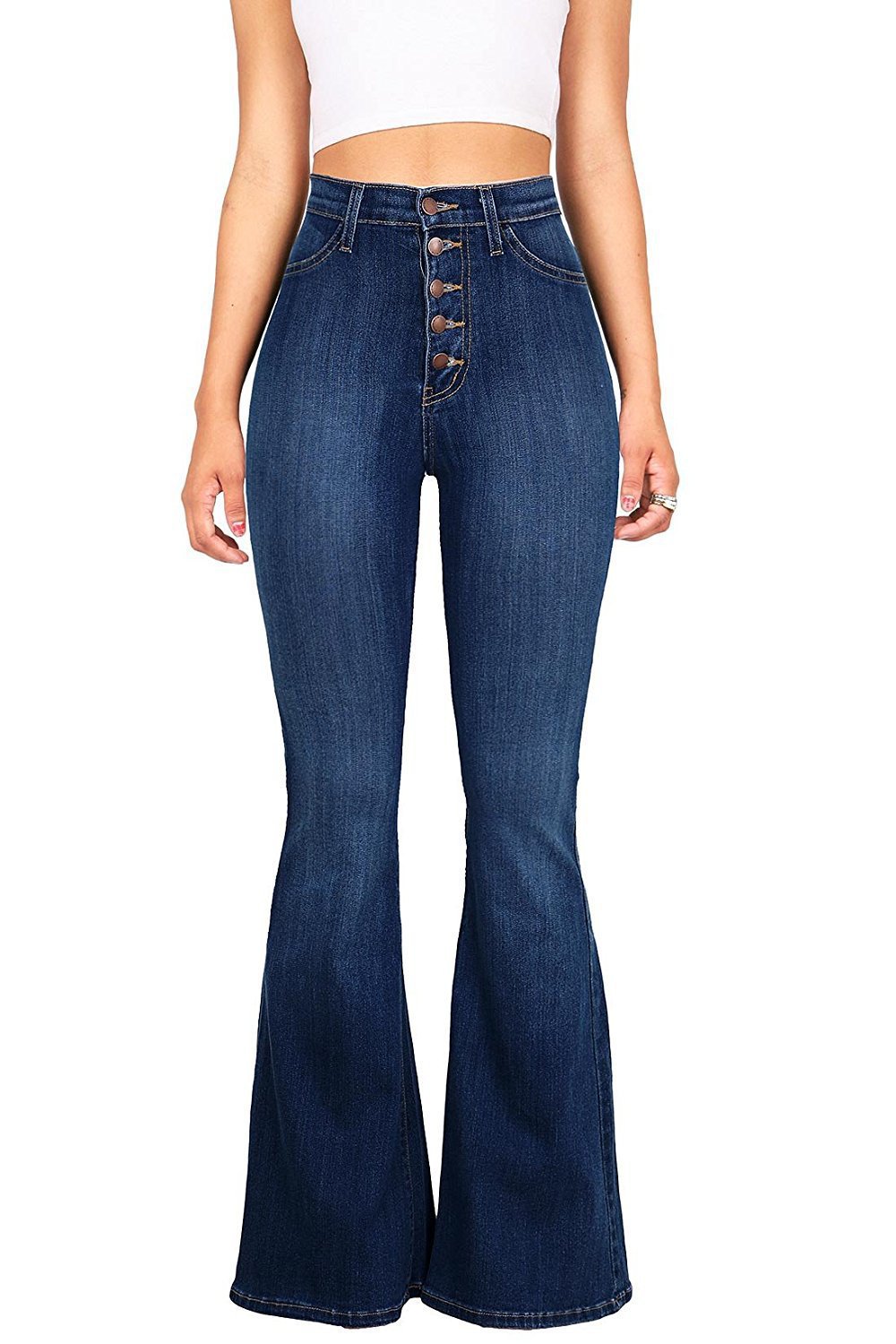 Women's Clothing Women's Slim Fit High Waist Flared Jeans Curved Hips Denim For Formal & Casual For Women_ecoleips.com