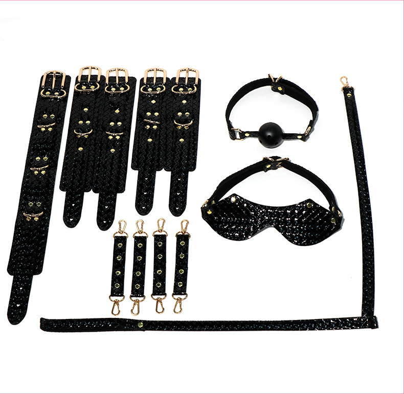 Jiuai Fish-Scale Restraint Set, 7-Piece Metal & Leather Bonding Kit, Black — detail image 21