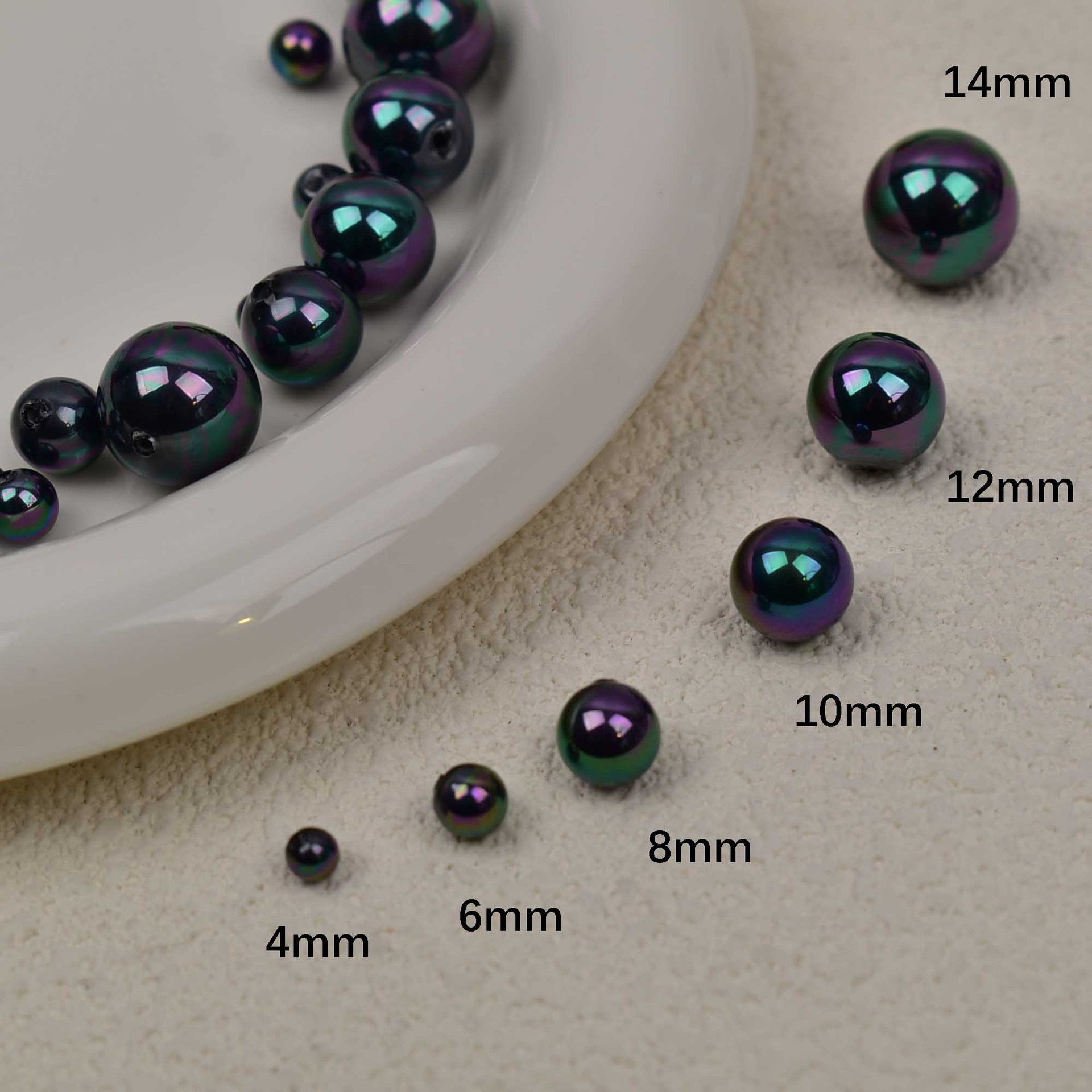 Black glass beads pearl