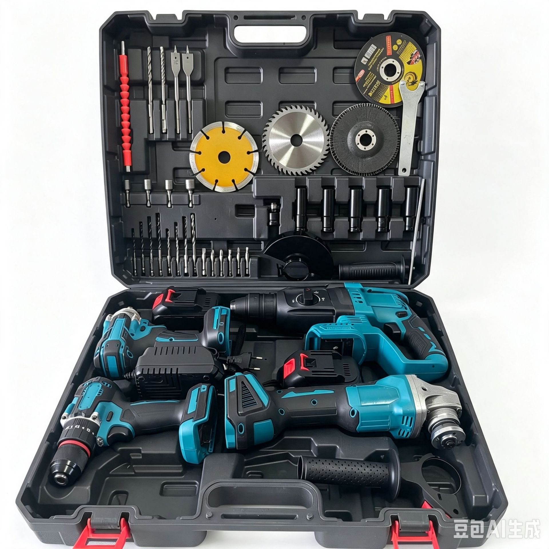 Juego de Herramientas Eléctricas de Litio Set de 4 Piezas Recargable para Construcción e Ingeniería