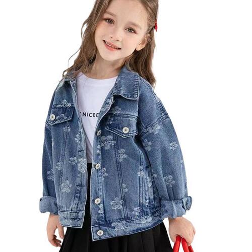 Girls 'denim coat spring clothes New children's spring and autumn cardigan female big children's dress Western-style spring coat children's wear