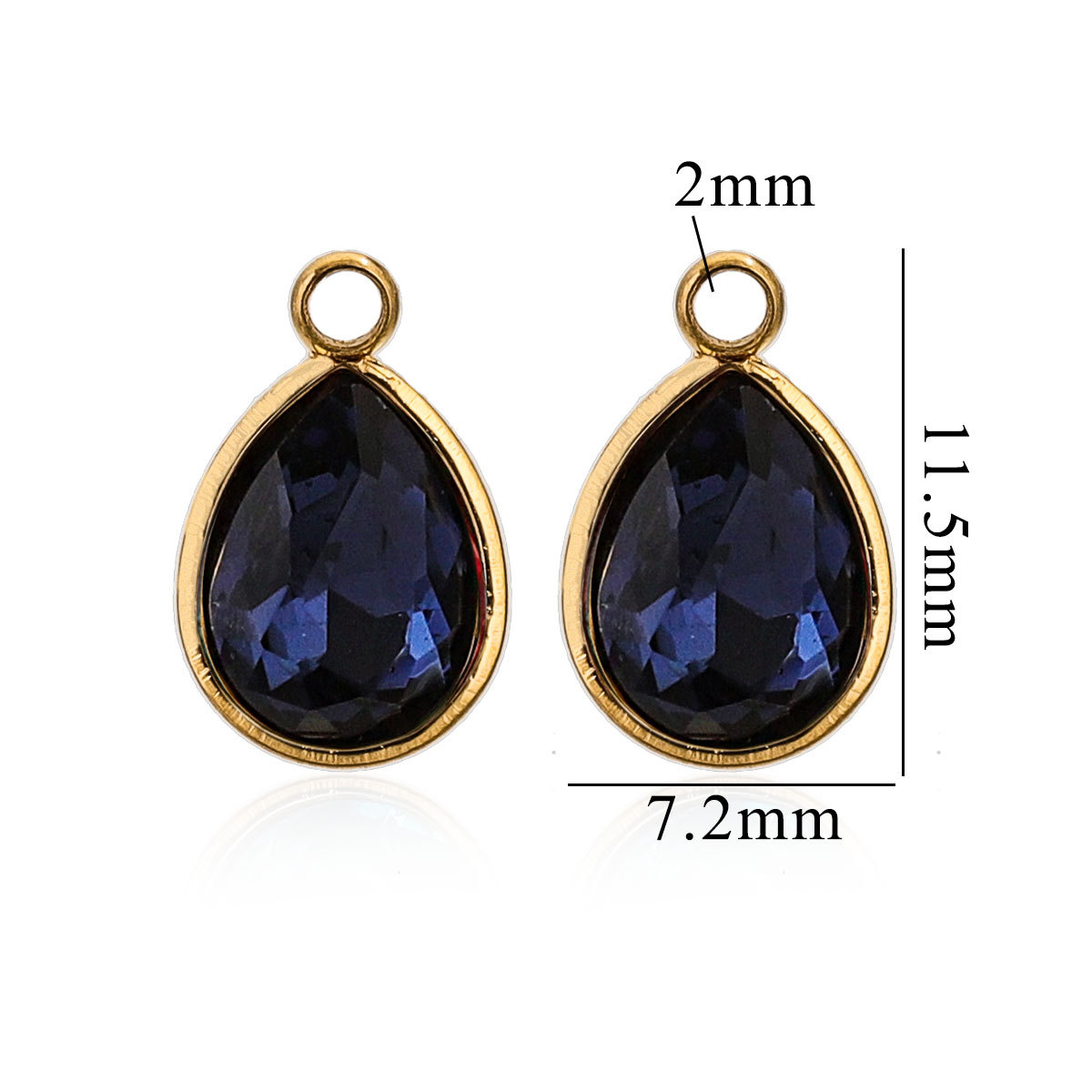 Acero inoxidable vidrio cristal colgante gotas de agua gemas de color colgante de acero titanio accesorios de joyería DIY