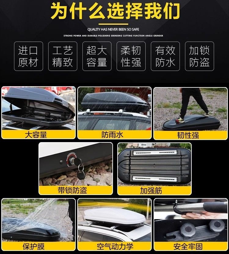 Modified Car Roof Box, Large-Capacity Travel Suitcase, Luggage Rack, Car Luggage Box, Universal for Suvs and Sedans
