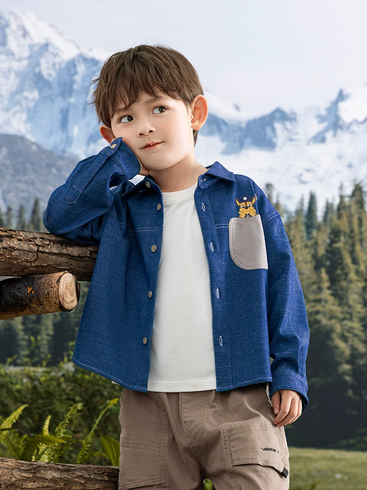 Children's denim demi-season jacket, shirt for boys, autumn