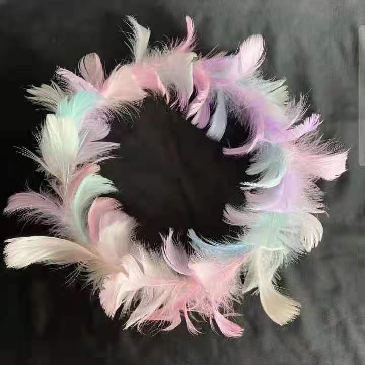 Super Fairy Luminous Feather Garland Flash Goose Feather Garland Headband Hair Accessories Scenic Spot Stall Scan Code Small Gift Wholesale