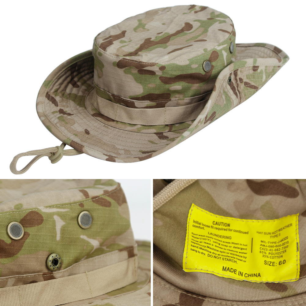 Army fan round brim Hat military camouflage Benny hat outdoor mountaineering fishing sun hat fisherman hat folding wide brim hat