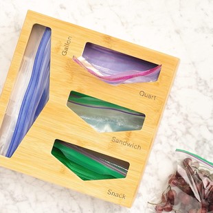 Bamboo Plastic Wrap cutter cutting box storage box kitchen wall hanging storage organizer household tableware wholesale