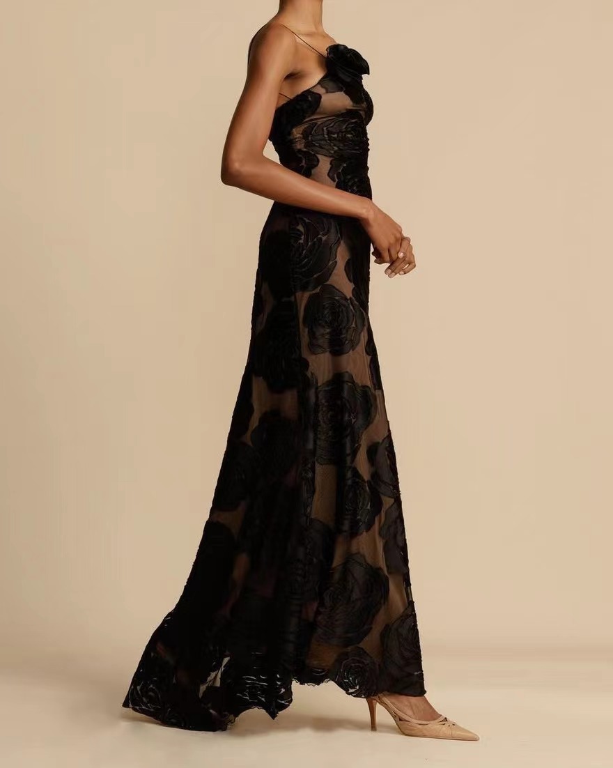 Summer, Spring Season Women's Gender Elegant, Streetwear Style Wholesale Women's Elegant Streetwear Flower Holiday Banquet Strap Sleeveless Sheath Dress