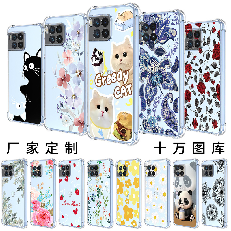Suitable for T-Mobile Revvl V+ Transparent Anti-Fall Pattern Printing and Processing Revvl6Pro Mobile Phone Case