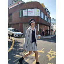 NEIHE内赫广州十三行女装条纹休闲小西装外套女春秋新款257083