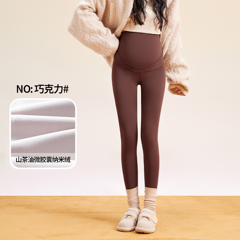 加厚孕妇瑜伽裤冬季加绒托腹提臀鲨鱼裤外穿大码无痕保暖打底裤|undefined