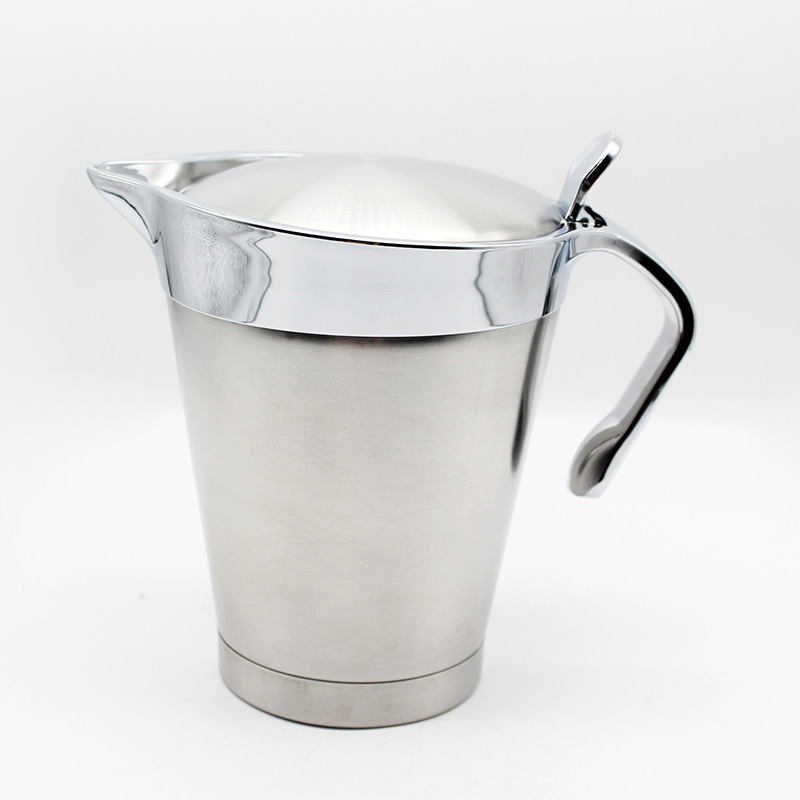 Doble 304 de acero inoxidable aislado botella de condimento con tapa salsa de soja aceite vinagre salsa de carne salsa de barco olla