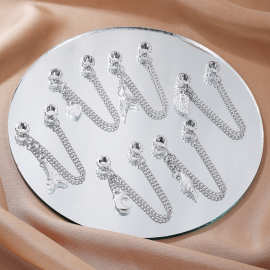 保色三通链安全链流苏吊坠爱心蝴蝶DIY手链手串链条饰品配件配饰