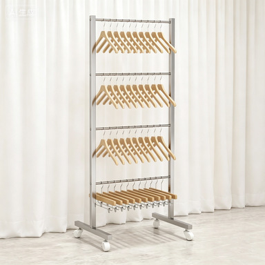 Tienda de ropa de acero inoxidable móvil multicapa percha de ropa estante de almacenamiento de piso de gran capacidad percha de pantalones para hombres y mujeres percha de ropa de almacén image 2