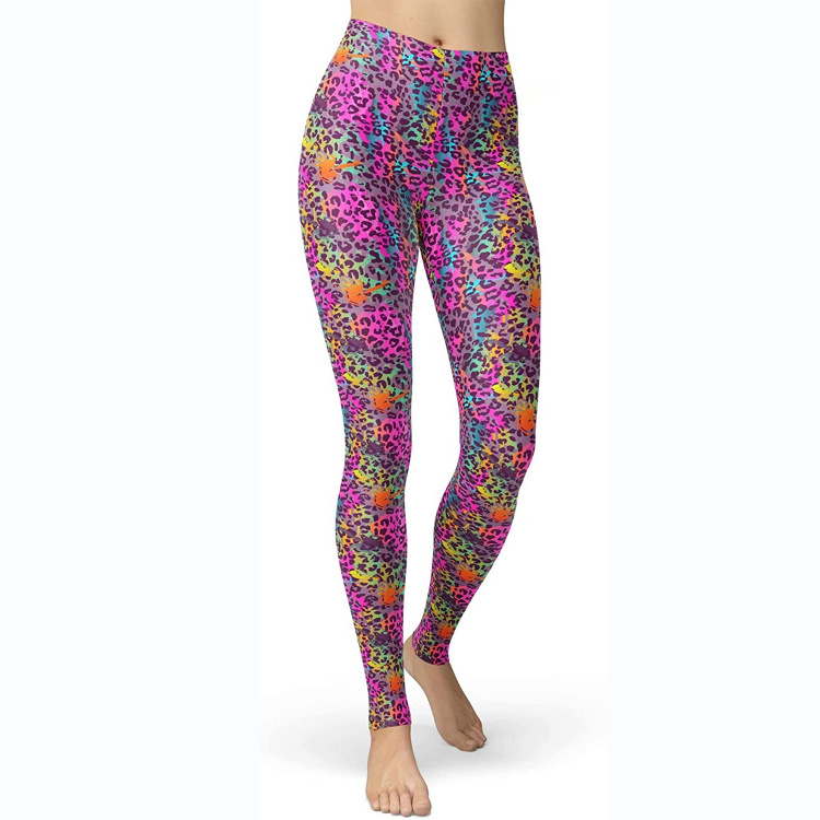 Abbigliamento da donna multicolore stampato slim fit fianchi sollevamento snellente grandi dimensioni corsa yoga fitness leggings_voghion.com